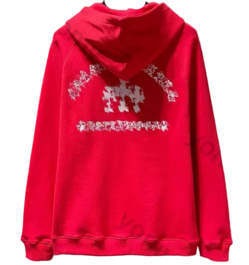 Chrome H Floral Cross-Sleeve Zip up Hoodie 'Red'